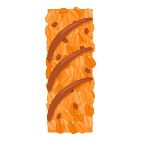 Granola bar with a chocolate drizzle is waiting to be eaten as a healthy and delicious snackのイラスト素材
