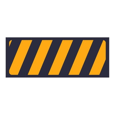 Yellow and black diagonal lines warning sign indicating caution, hazard, attentionのイラスト素材