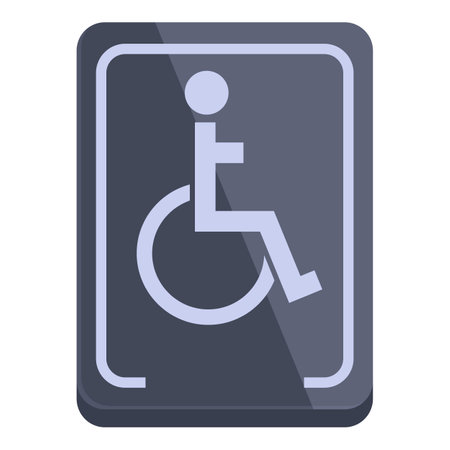 Dark grey disabled sign depicting a person using a wheelchairのイラスト素材