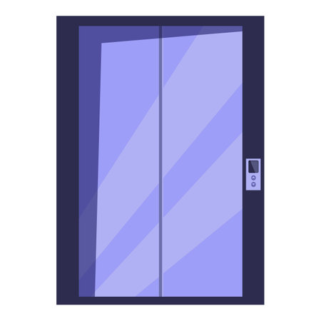 Modern elevator with closed doors is waiting for a passenger in office centerのイラスト素材