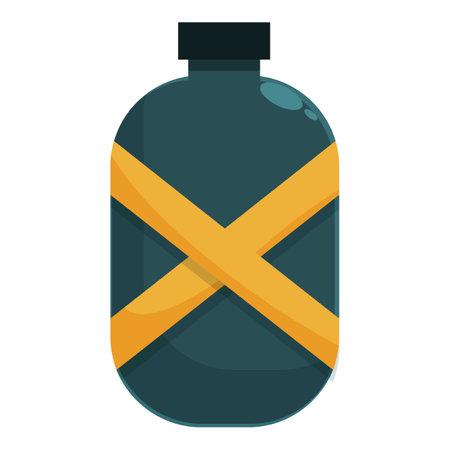 Dark bottle showing hazard symbol warning of dangerous substance insideのイラスト素材