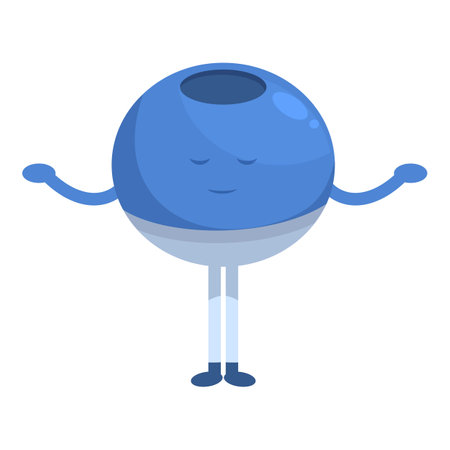 Cartoon character meditating and practicing yoga, finding inner peace and mindfulnessのイラスト素材