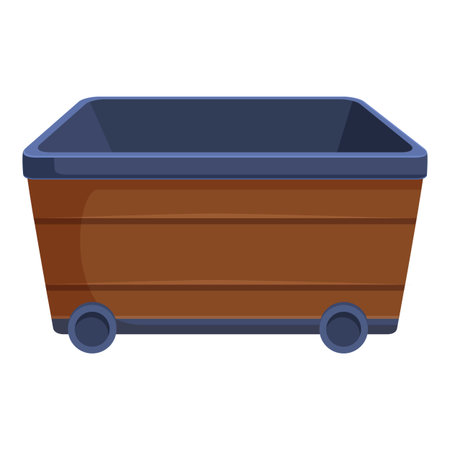 Empty mining cart is waiting to be loaded with wood or other materialsのイラスト素材