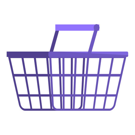 Empty shopping basket is waiting to be filled with food and other groceriesのイラスト素材