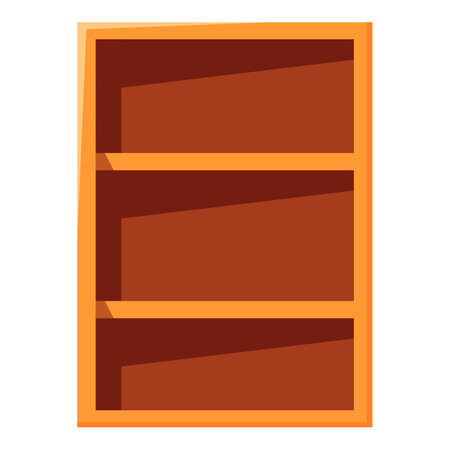 Simple vector illustration of a bookcase with empty shelvesのイラスト素材