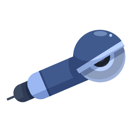 Angle grinder is using electrical power to cut and grind various materialsのイラスト素材