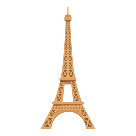 The eiffel tower is standing tall against a clear sky, showcasing its iconic structureのイラスト素材