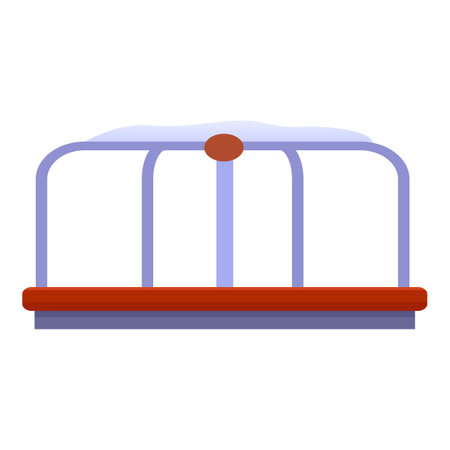 Swing set on a playground is covered with a fresh blanket of snow during the winter seasonのイラスト素材