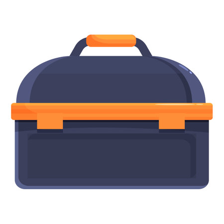Closed empty professional toolbox holding tools for repairing is perfect for a handyman or construction worker needing to organizeのイラスト素材