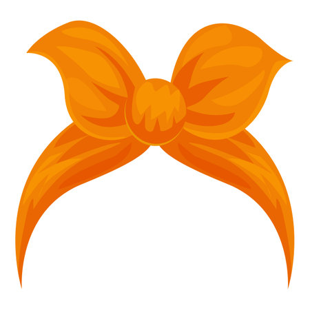 Orange bow tie with big wings and a round centerのイラスト素材