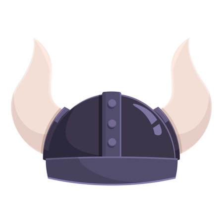 Cartoon viking helmet with horns, showing power and strengthのイラスト素材