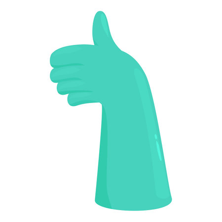 Cartoon hand wearing a glove is making the thumbs up signのイラスト素材