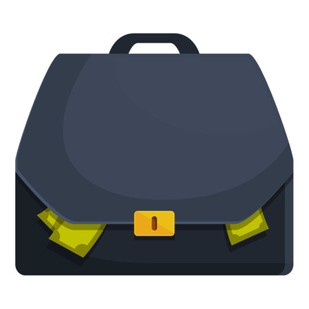 Black briefcase is hiding money for an illegal deal, emphasizing corruption and financial secrecyのイラスト素材