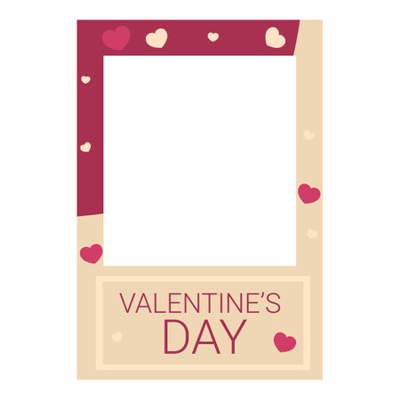 Valentines day themed photo frame with hearts is perfect for capturing romantic momentsのイラスト素材