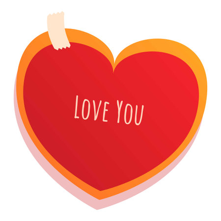 Red heart shape saying love you, perfect for valentines day projectsのイラスト素材