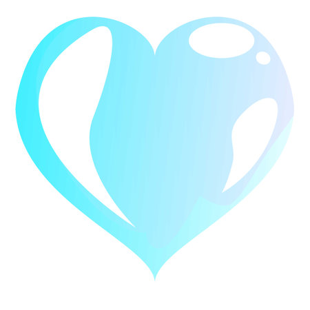 Blue gradient heart conveying love and affection on white backgroundのイラスト素材