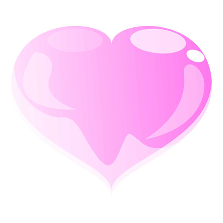 Pink heart shape is shining with a gradient of light pink and dark pinkのイラスト素材