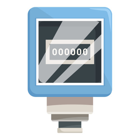 Electric meter is showing energy consumption data on displayのイラスト素材
