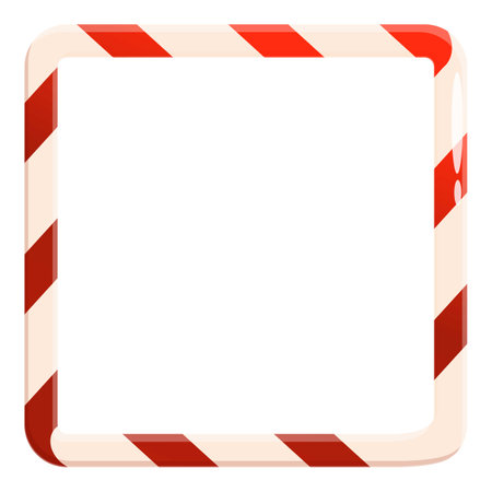Rectangular frame with a candy cane pattern bordering a blank spaceのイラスト素材