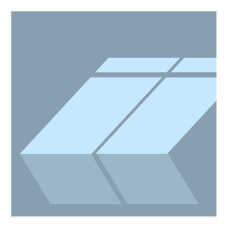 Simple minimalist geometric shape casting a shadow on a blue backgroundのイラスト素材