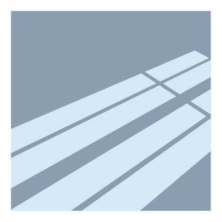 Sunlight is shining through window blinds, creating abstract geometric shapes on a wallのイラスト素材