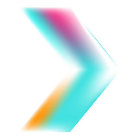 Blurred abstract gradient arrow pointing right on white backgroundのイラスト素材