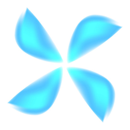 Abstract blue shape forming a flower with four petals, useful for concepts related to nature, spring, purity or decorationのイラスト素材