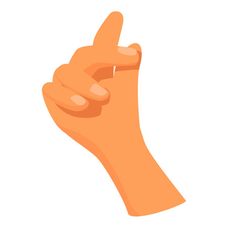 Cartoon hand making a gesture like its holding something very smallのイラスト素材