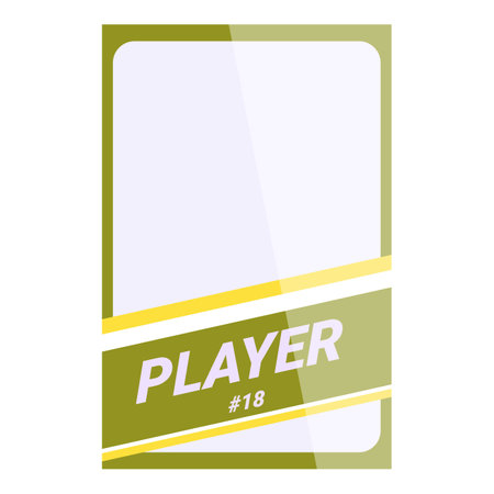 Blank trading card is waiting to display the stats and picture of player number eighteenのイラスト素材