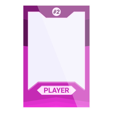 Purple border with sharp corners and a player two designation for streamingのイラスト素材