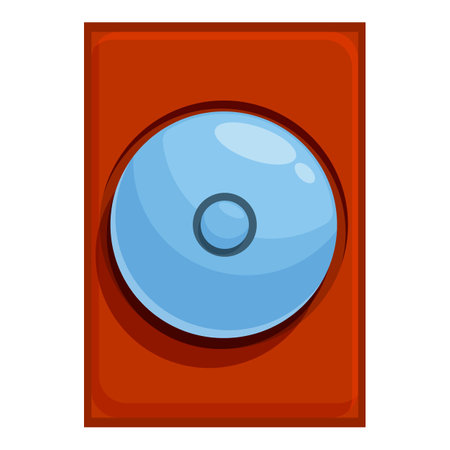 Cartoon red alarm button being pushed, perfect for emergencies and security conceptsのイラスト素材