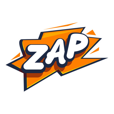 Zap comic book explosion sound effect expressing fighting action in retro pop art styleのイラスト素材