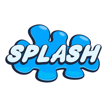 Blue splashing cartoon word splashing liquidのイラスト素材