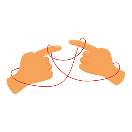 Two hands are tying a red string of fate, symbolizing a strong and unbreakable bondのイラスト素材