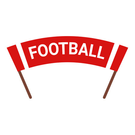 Red football banner waving in the wind, promoting the most popular sport in the worldのイラスト素材