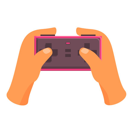 Hands holding a pink game controller, pushing buttons, playing video games