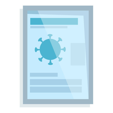 Paper document is showing information about coronavirusのイラスト素材