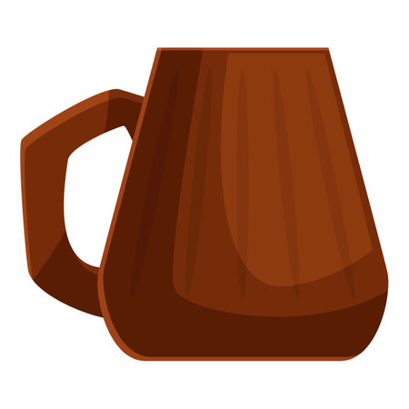 Brown ceramic mug with a handle, perfect for enjoying a hot drinkのイラスト素材
