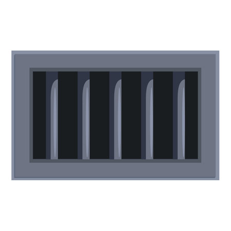 Metal bars casting shadows on a wall, representing the oppressive atmosphere of confinement and captivityのイラスト素材