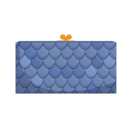 Blue scales wallet is laying flat showing off its beautiful designのイラスト素材