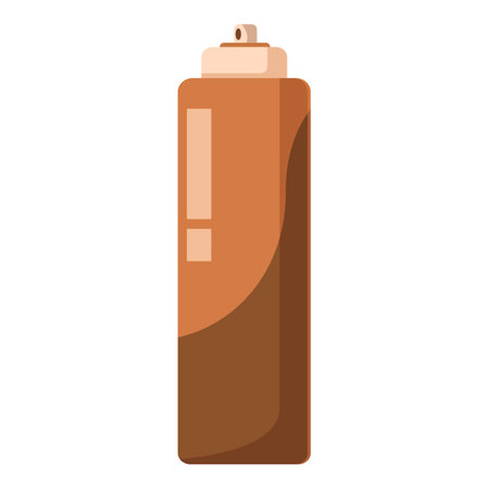 Brown spray can with a white background is standing up and ready to be usedのイラスト素材