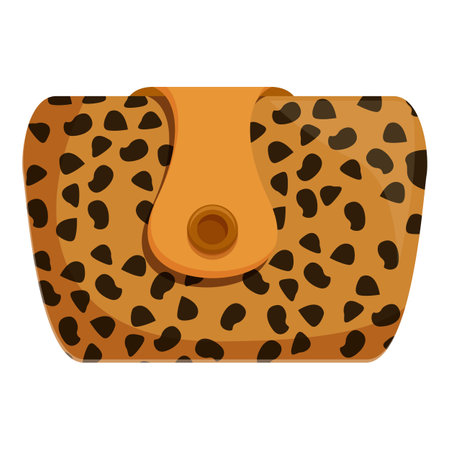 Trendy cheetah print wallet with a secure button closure, perfect for adding a touch of wild style to everyday lifeのイラスト素材