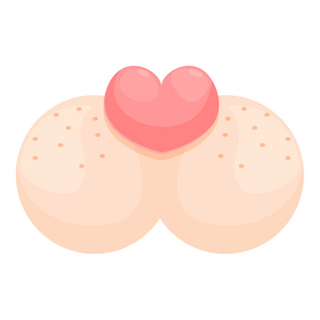 Cartoon animal nose showing love with a pink heart shape for valentines day designsのイラスト素材