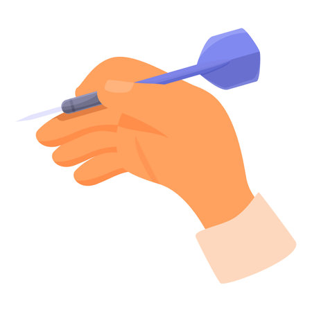 Businessman is holding a dart, symbolizing his focus on achieving goals and hitting targets in the business worldのイラスト素材