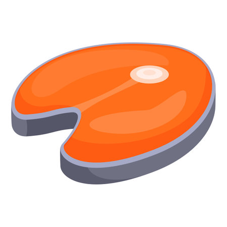 Fresh salmon steak with a beautiful orange color, ready to be cookedのイラスト素材