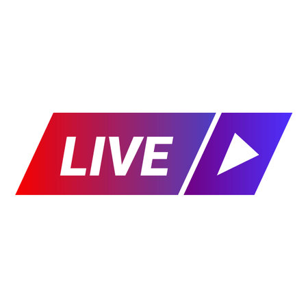 Live stream symbol is showing a live broadcast or breaking newsのイラスト素材