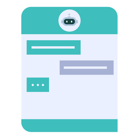 Modern smartphone displaying a chatbot conversation, representing ai assistance and communication technologyのイラスト素材