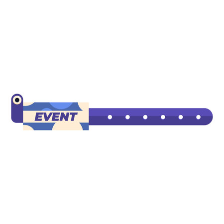 Blue wristband with a pattern indicating an event pass for concerts or festivalsのイラスト素材