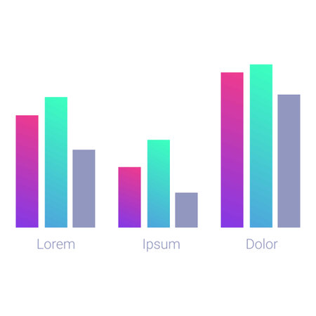 Colorful bar graph showing market growth and success over timeのイラスト素材