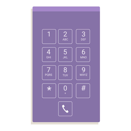 Modern smartphone is showing a classic number keypad for making phone callsのイラスト素材